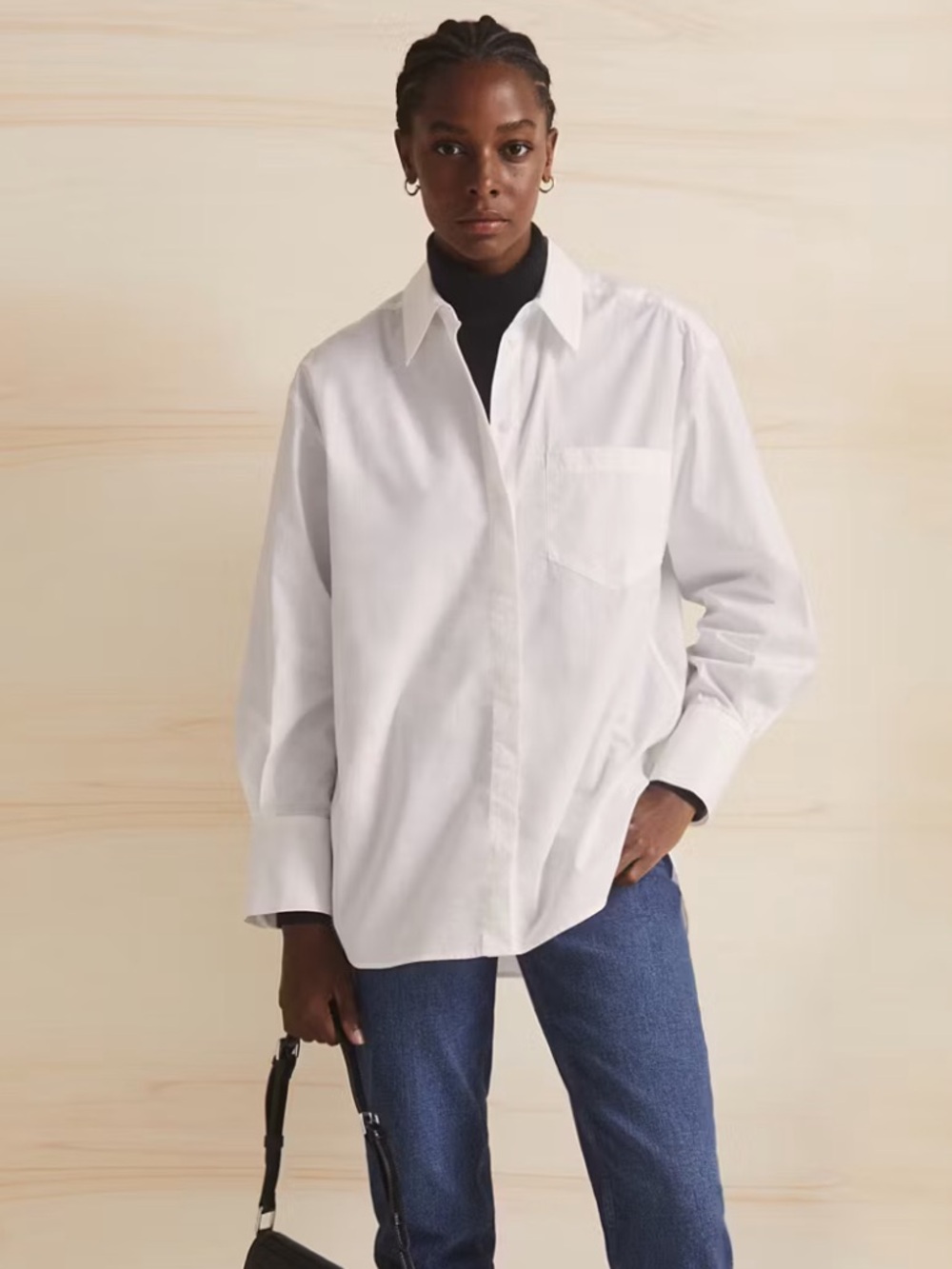 Mango White Collared Button Poplin Shirt